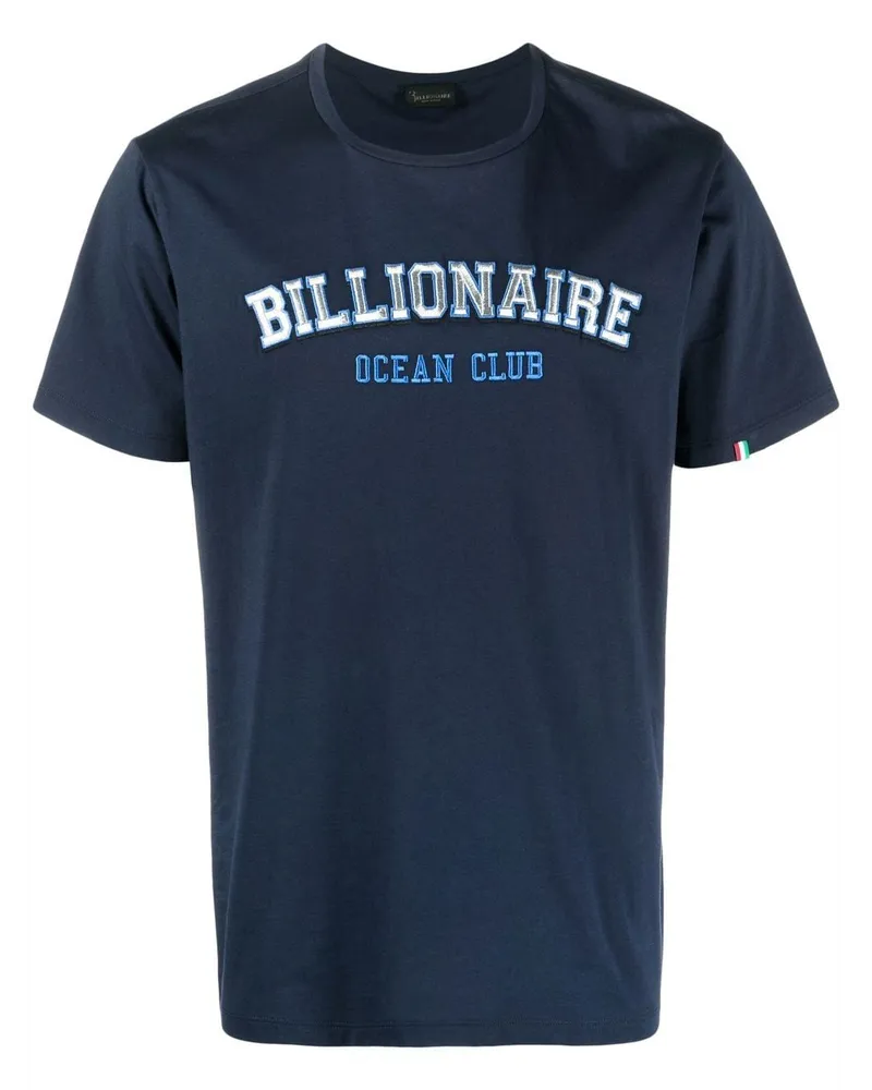 Billionaire T-Shirt mit Logo-Print Blau