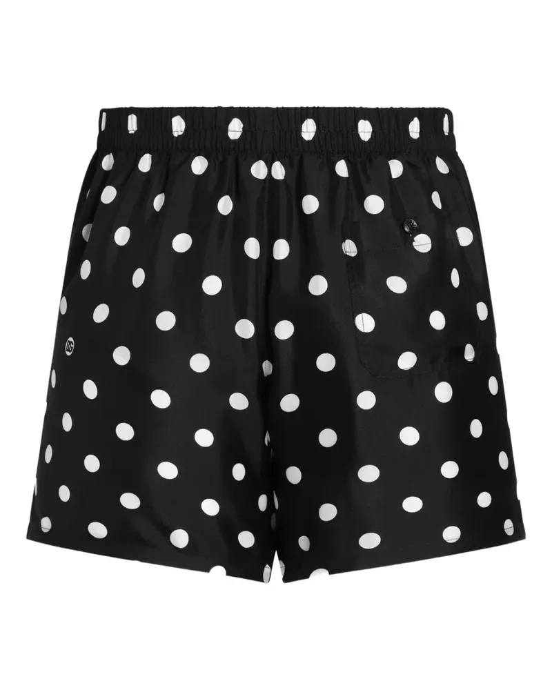 Dolce & Gabbana Boxershorts aus Seidentwill mit Polka Dots - Schwarz Schwarz