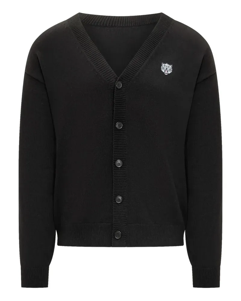 Kenzo Cardigan mit Happy Tiger-Stickerei - Schwarz Schwarz