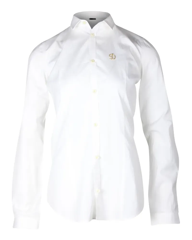 Dsquared2 logo-embroidered long-sleeve shirt - Weiß Weiß
