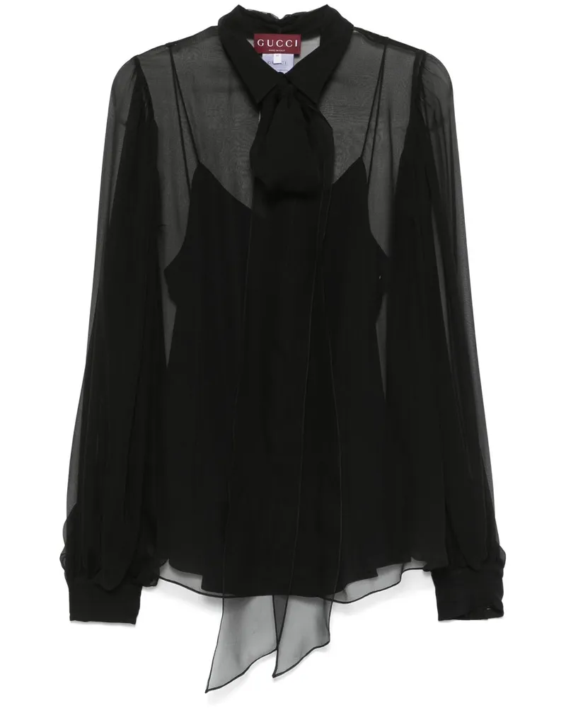 Gucci Hemd aus Chiffon - Schwarz Schwarz