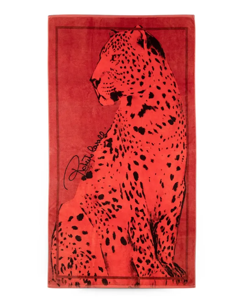 Roberto Cavalli Home Big Cat beach towel - Rot Rot