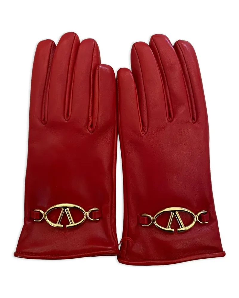 Valentino Garavani VLogo leather gloves - Rot Rot