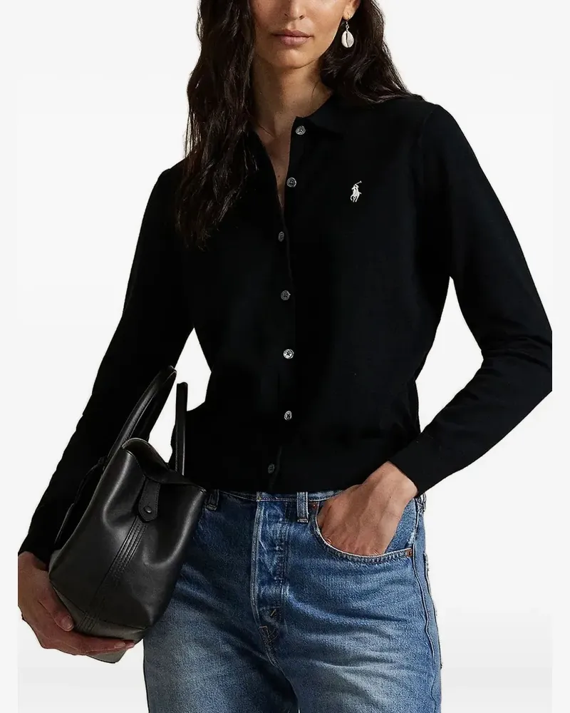 Ralph Lauren Cardigan mit Polokragen - Schwarz Schwarz