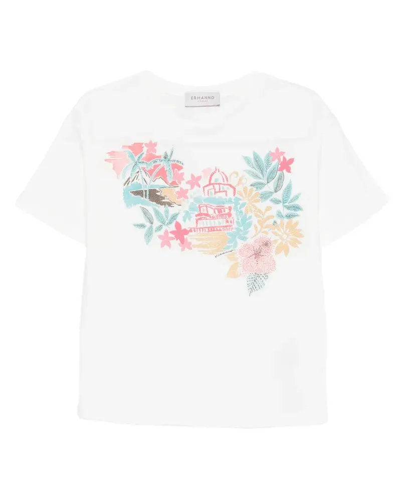 Ermanno Scervino graphic-print cotton T-shirt - Weiß Weiß