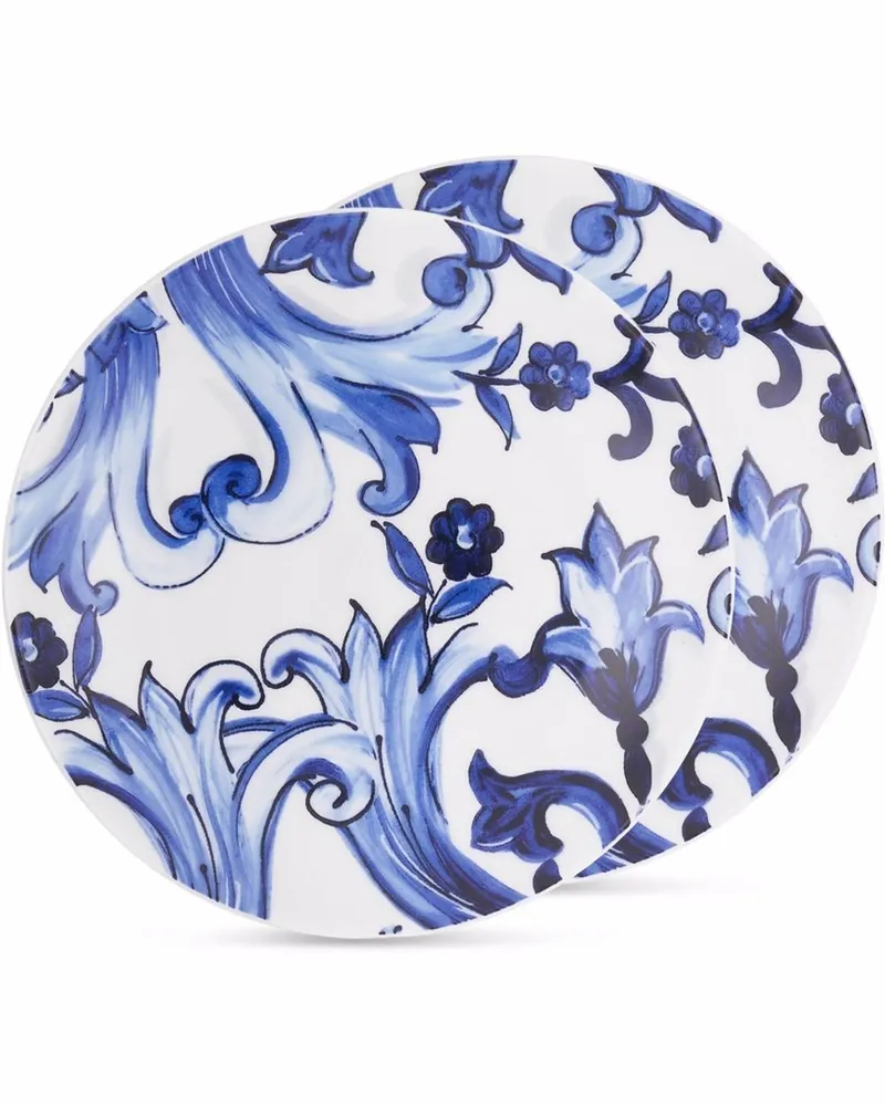 Dolce & Gabbana Blu Mediterraneo Dessertteller (2er-Set) - Weiß Weiß
