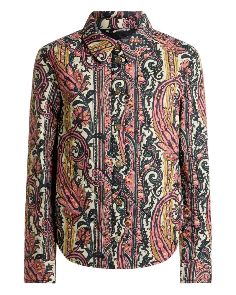 Etro quilted paisley foliage jacket - Rosa Rosa
