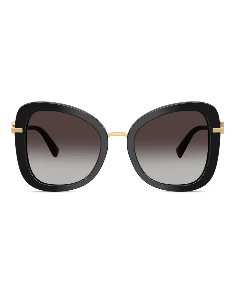 Dolce & Gabbana logo oversize-frame sunglasses - Schwarz Schwarz