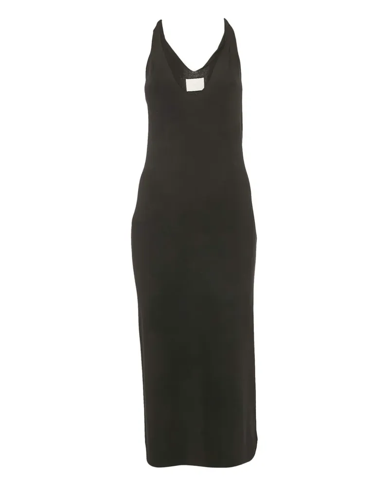 Dion Lee Midikleid mit V-Ausschnitt - Schwarz Schwarz