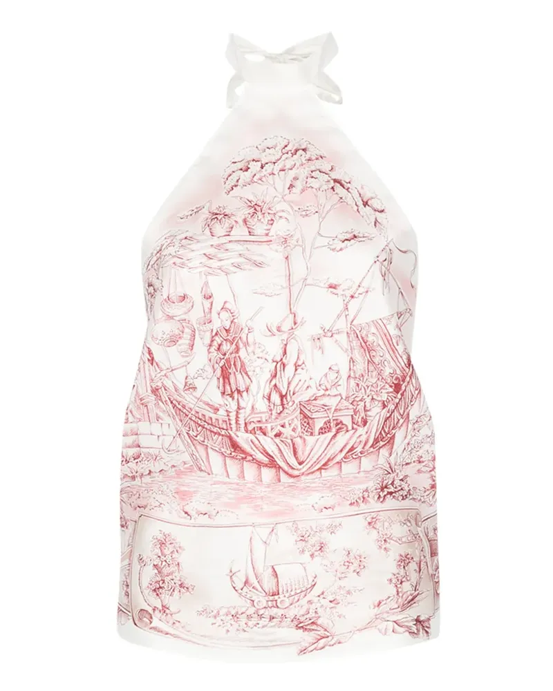 Ferragamo graphic-print top - Weiß Weiß