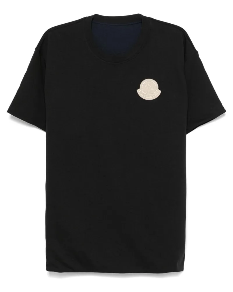Moncler Wendbares T-Shirt mit Logo - Schwarz Schwarz