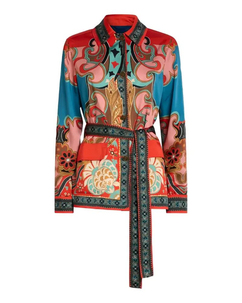 Etro belt patterned jacket - Rot Rot