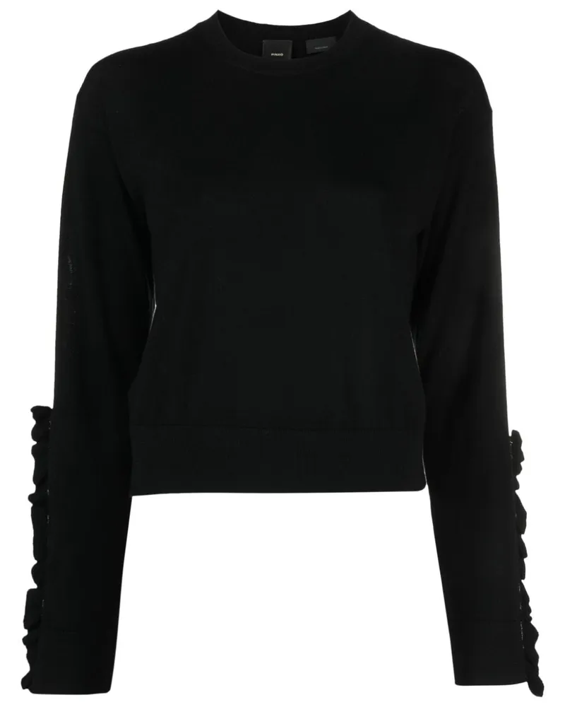 Pinko Pullover mit Rüschen Schwarz