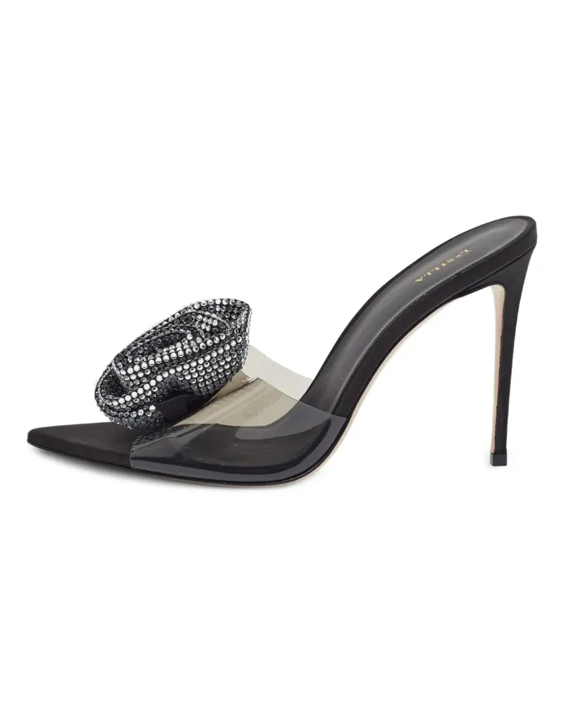 Le Silla Sandalen mit Rosenapplikation - Schwarz Schwarz