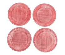 Klassische Porzellanteller (4er-Set) - Rot