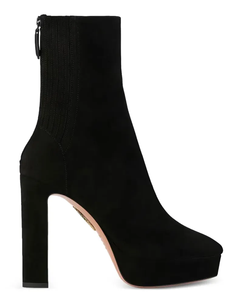 Aquazzura Martine Stiefel aus Wildleder - Schwarz Schwarz