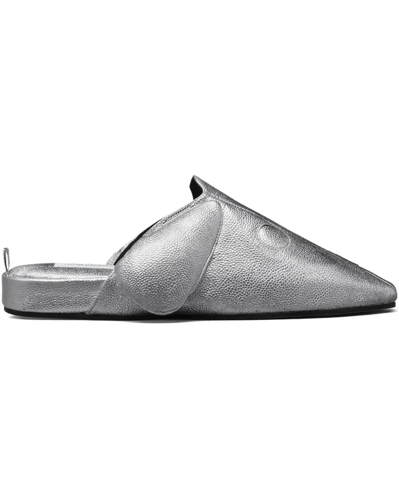 Thom Browne Hector pebble-grain slippers - Silber Silber
