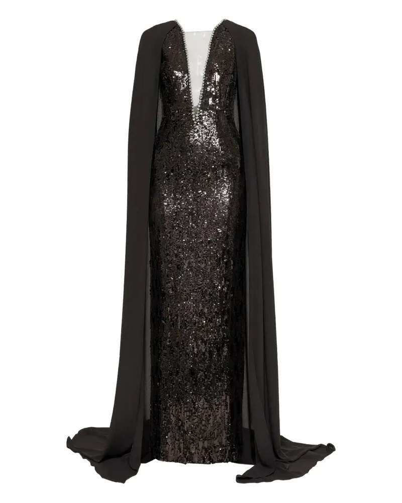 NISSA Maxikleid mit Pailletten - Schwarz Schwarz