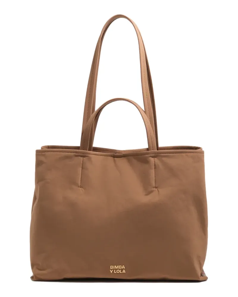 BIMBA Y LOLA Großer Chihuahua Tote Bag mit Logo-Schild - Braun Braun