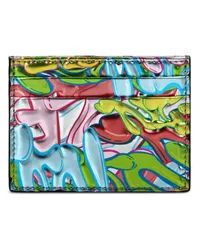 Philipp Plein Kartenetui mit Graffiti-Print Blau