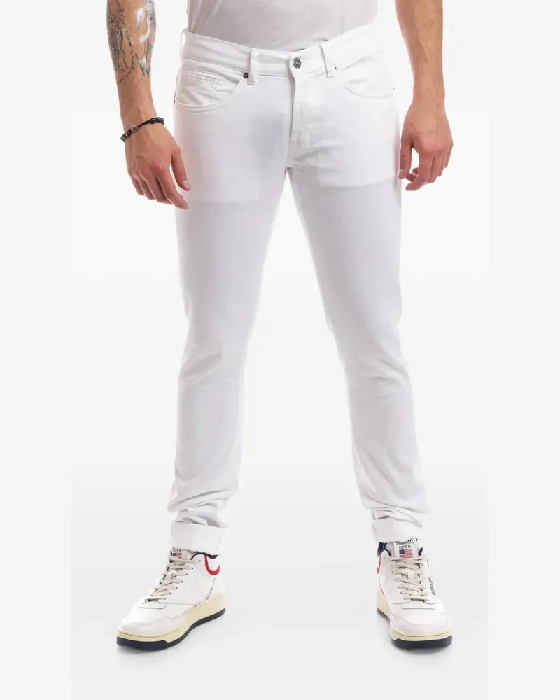 Dondup Jeans mit Logo-Schild - Weiß Weiß