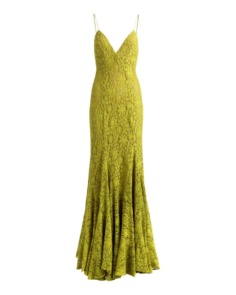 Silvia Tcherassi Pistachio lace-overlay maxi dress - Grün Grün