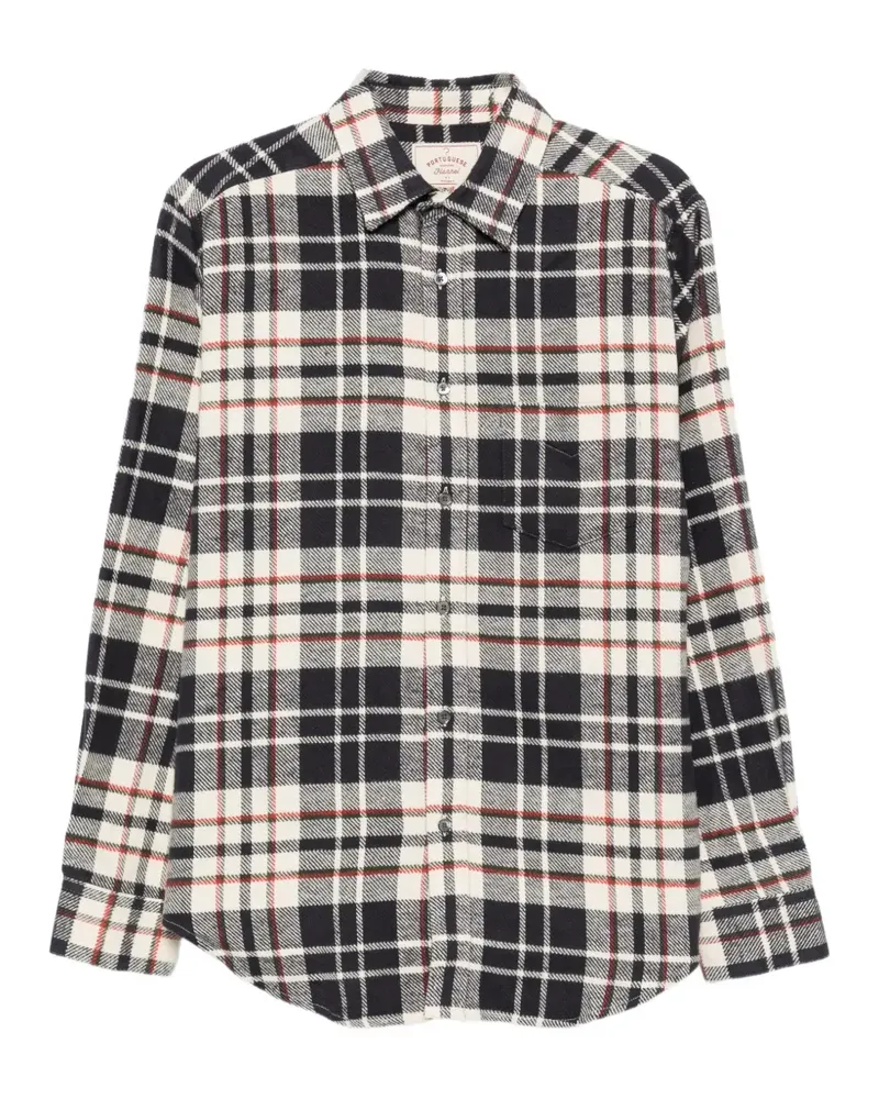 Portuguese Flannel check-pattern cotton shirt - Schwarz Schwarz
