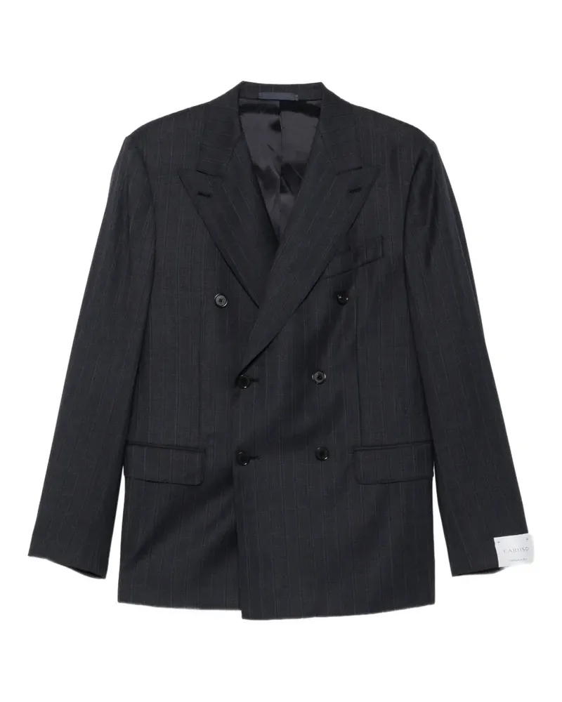 Caruso pinstripe double-breasted suit - Blau Blau