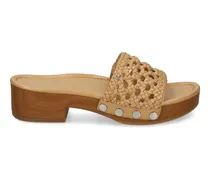 Gewebte Sandalen mit Nieten - Nude