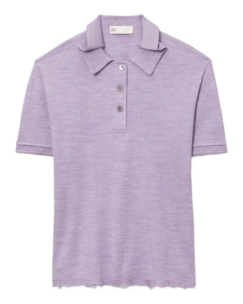 Tory Burch oversized silk polo shirt - Violett Violett