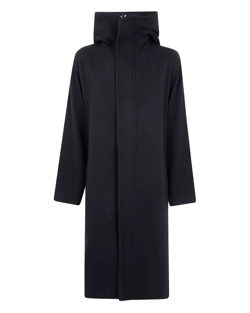 Yohji Yamamoto hooded wool coat - Schwarz Schwarz