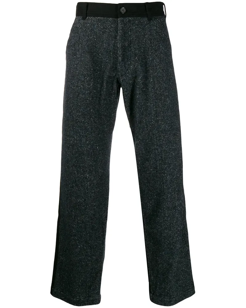 Comme des Garçons Weite Hose mit Kontrasteinsatz - Schwarz Schwarz