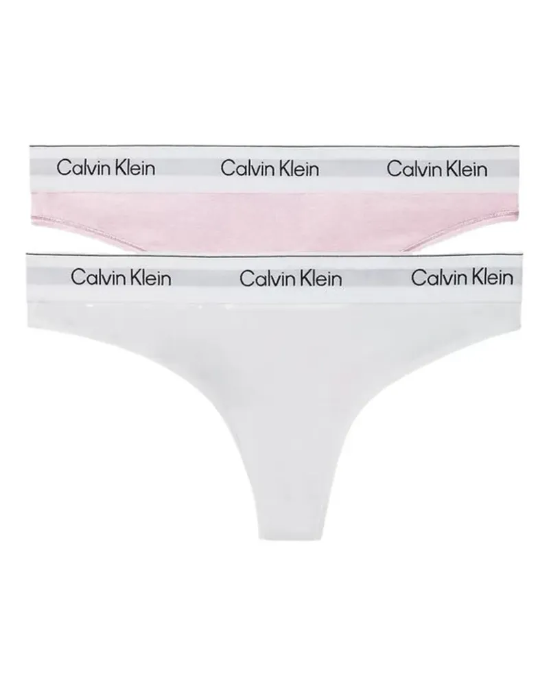 Calvin Klein 2er-Set Tangas mit Logo - Weiß Weiß