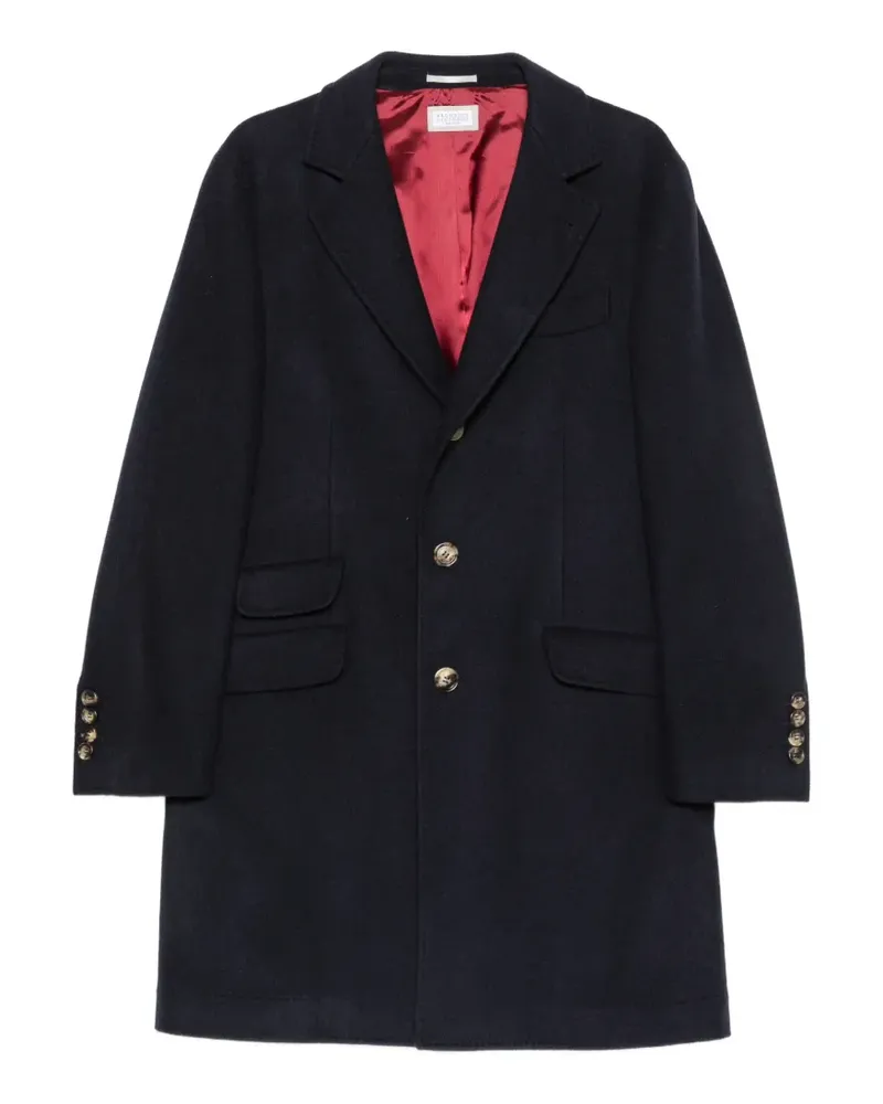 Brunello Cucinelli Einreihiger Mantel - Blau Blau