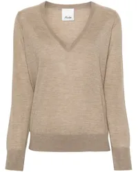 ALLUDE Kaschmirpullover mit V-Ausschnitt Braun