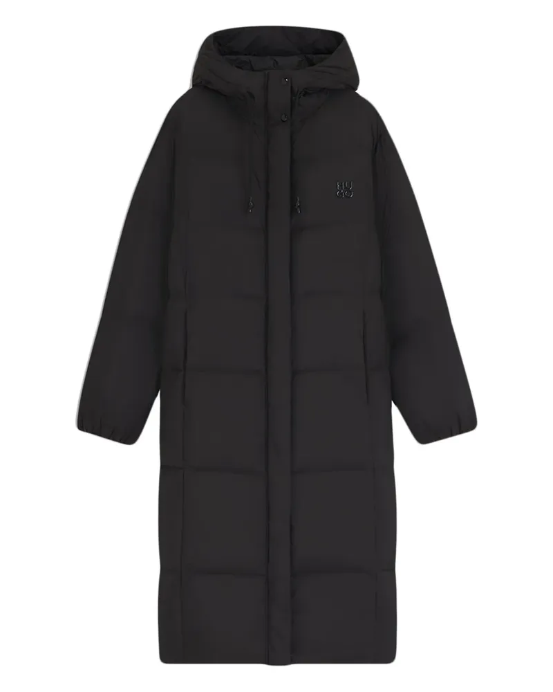 HUGO BOSS Gesteppter Kapuzenmantel - Schwarz Schwarz