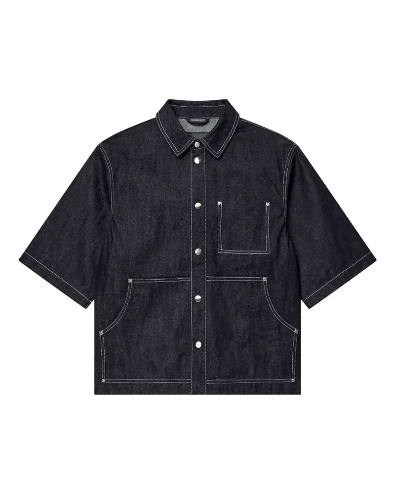 PURPLE BRAND Hemd mit aufgesetzter Tasche - Blau Blau