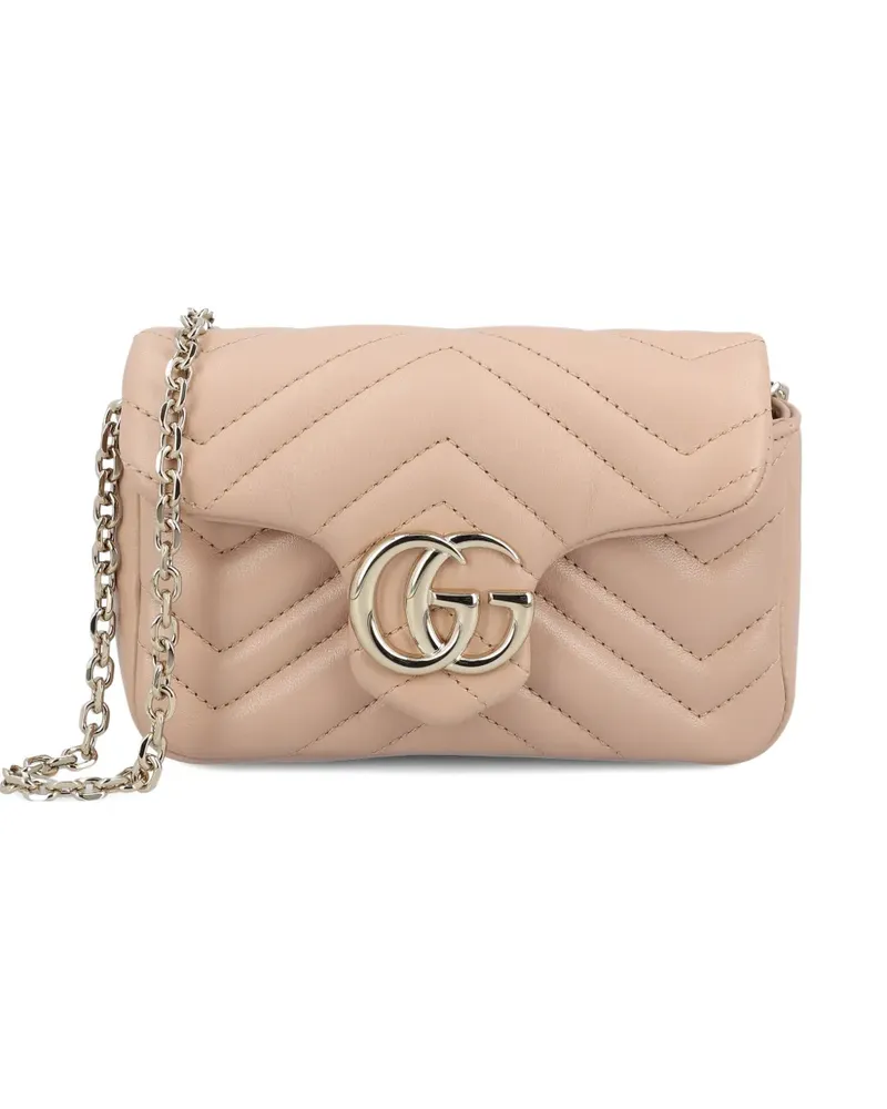 Gucci Chevron logo calfskin shoulder bag - Nude Nude