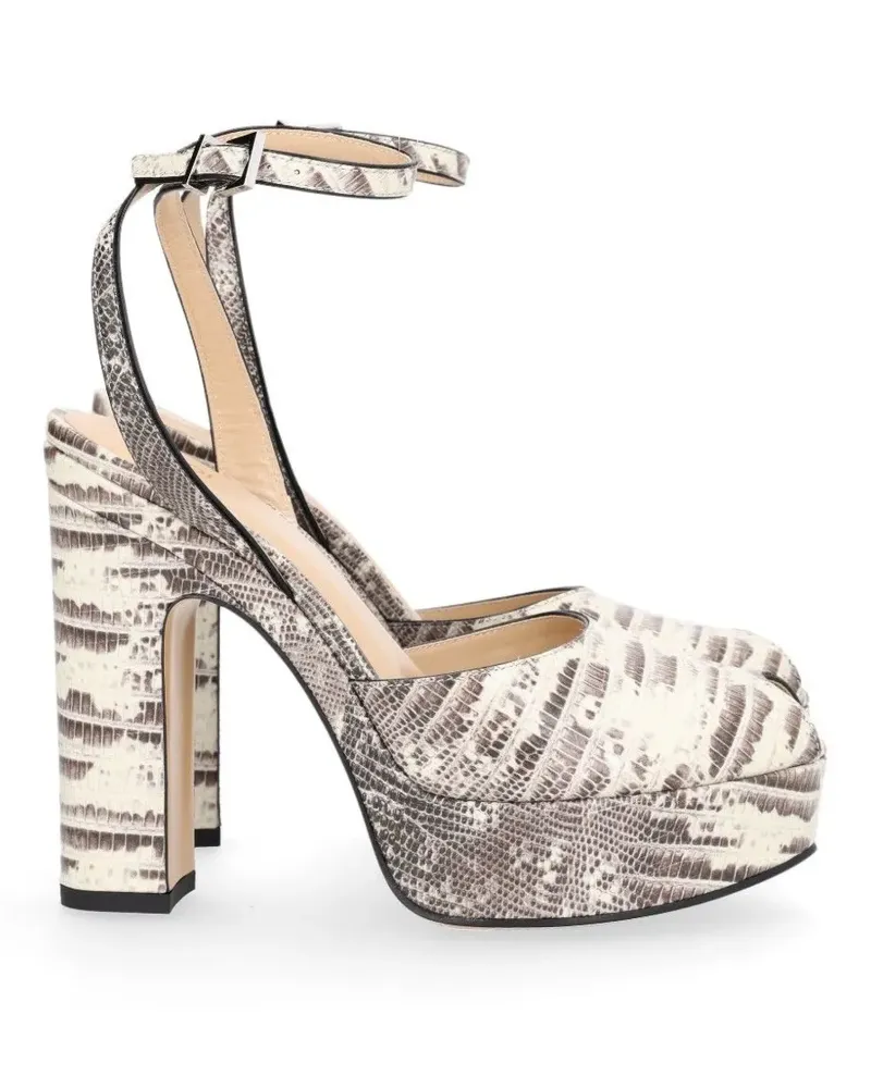 Fendi After 9 Plateau-Sandalen mit Eidechsen-Effekt - Nude Nude