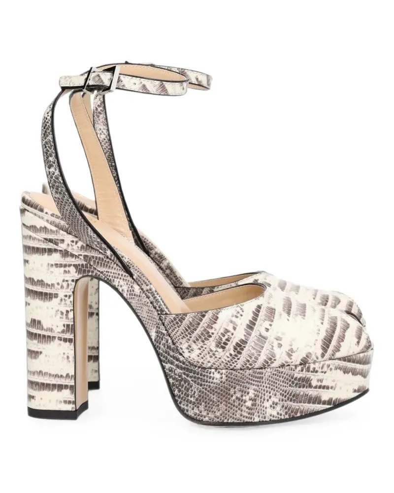 Fendi After 9 lizard-effect platform sandals - Nude Nude