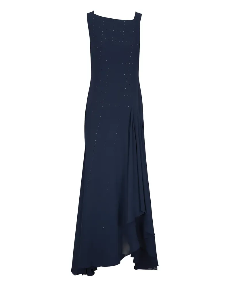 Akris embellishment draped maxi dress - Blau Blau