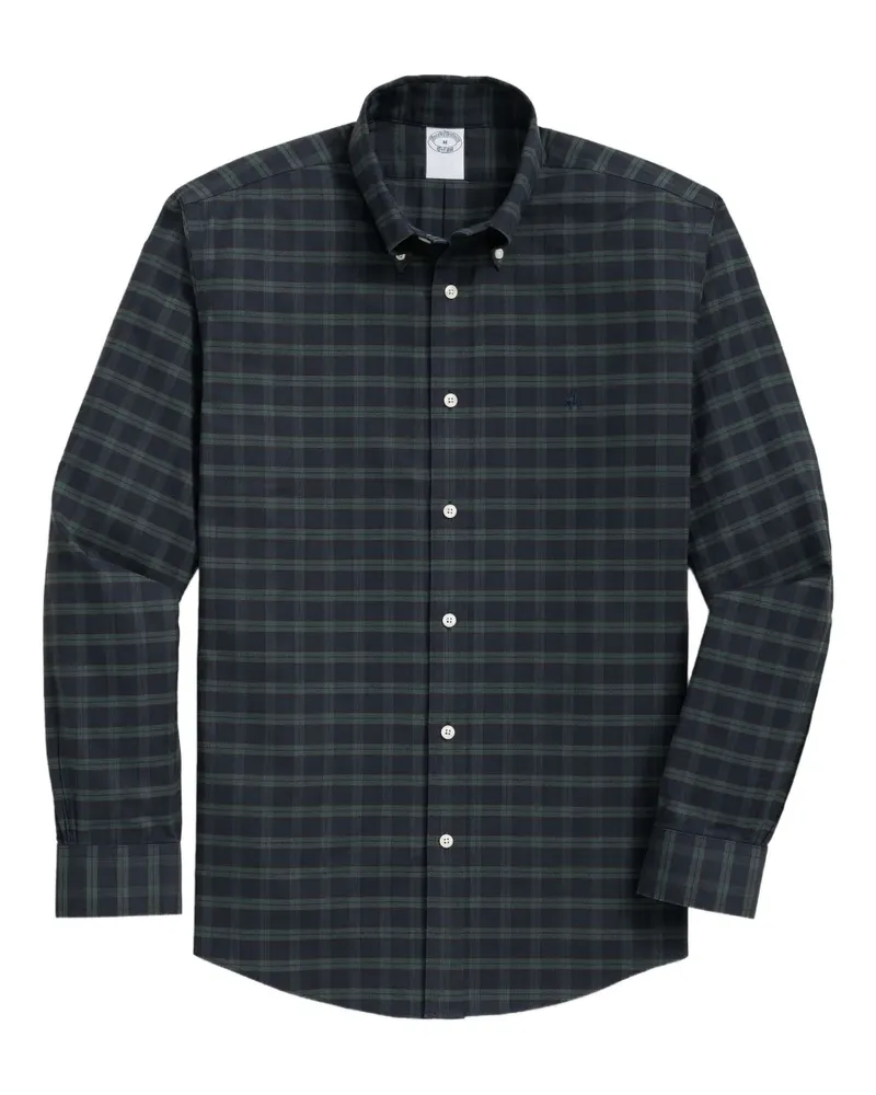 Brooks Brothers Kariertes Hemd mit Button-down-Kragen - Blau Blau