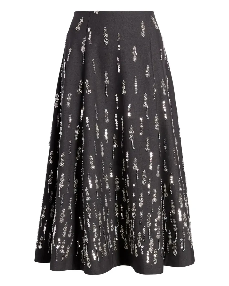 Cinq à Sept Verzierter Selene Midirock - Grau Grau