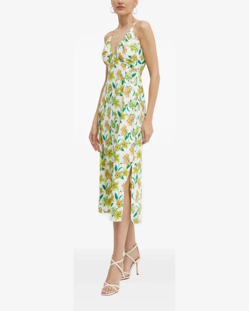 Morgan floral V-neck midi dress - Weiß Weiß