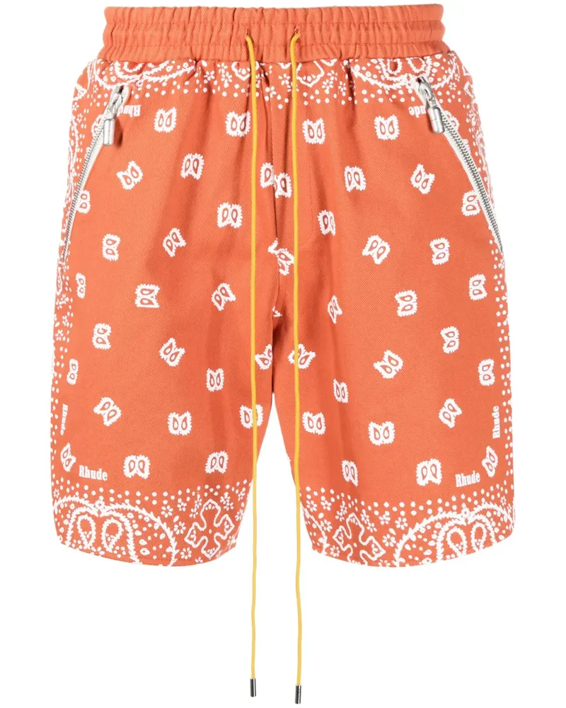 RHUDE Joggingshorts mit grafischem Print - Orange Orange