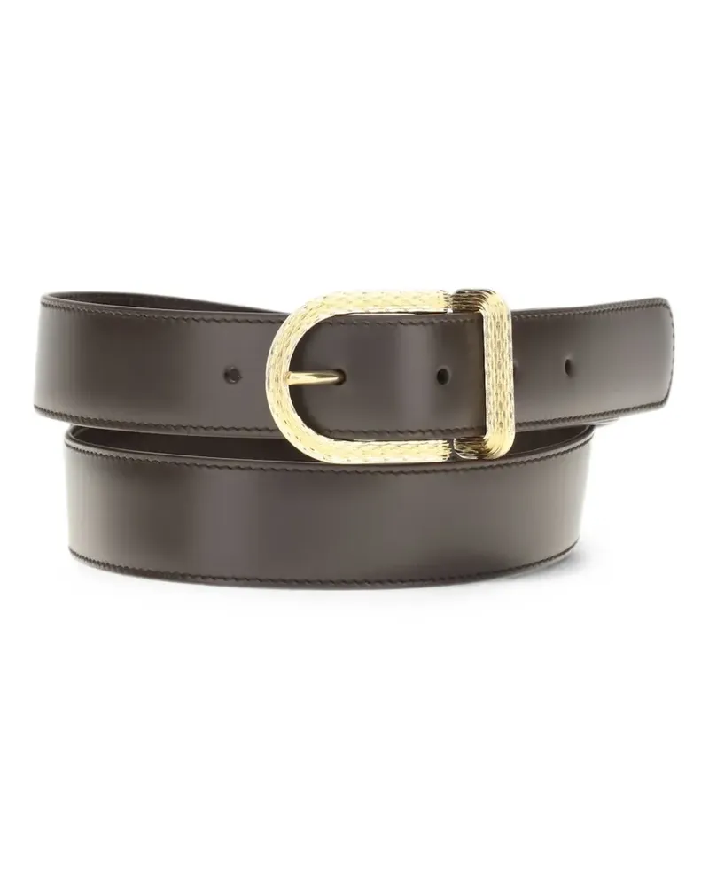 Loro Piana Inlay leather belt - Braun Braun