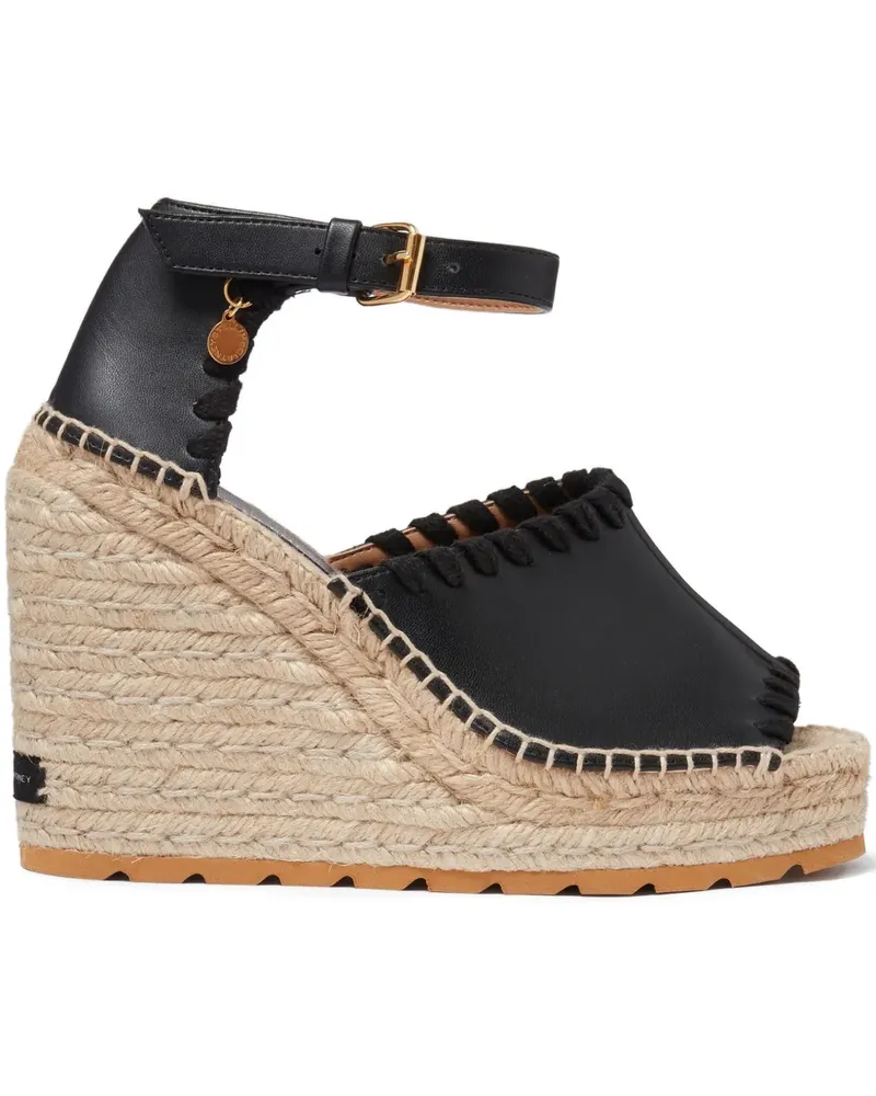 Stella McCartney Gaia Wedge-Espadrilles 100mm - Schwarz Schwarz