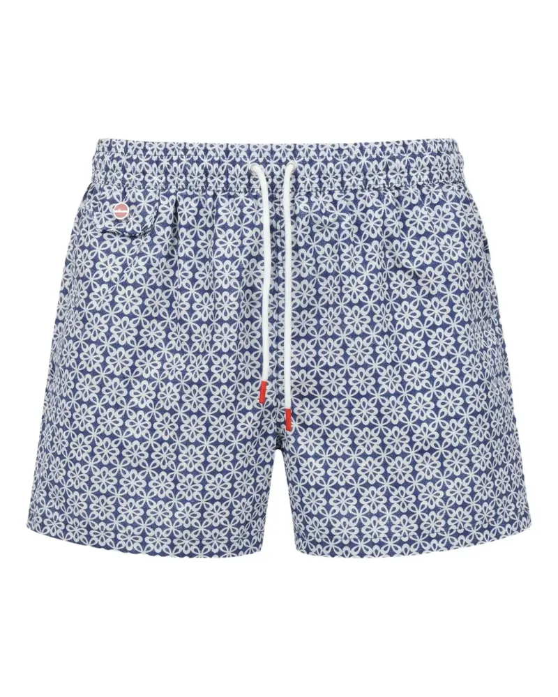 Kiton floral-print drawstring swim shorts - Blau Blau