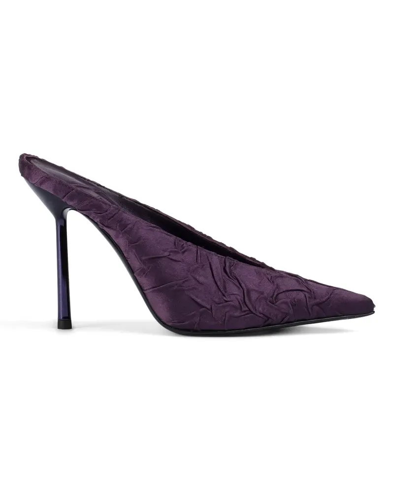 Le Silla Geraffte Clivage Mules aus Seidensatin - Violett Violett
