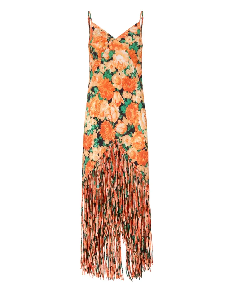 Pinko Kleid mit Fransen - Orange Orange